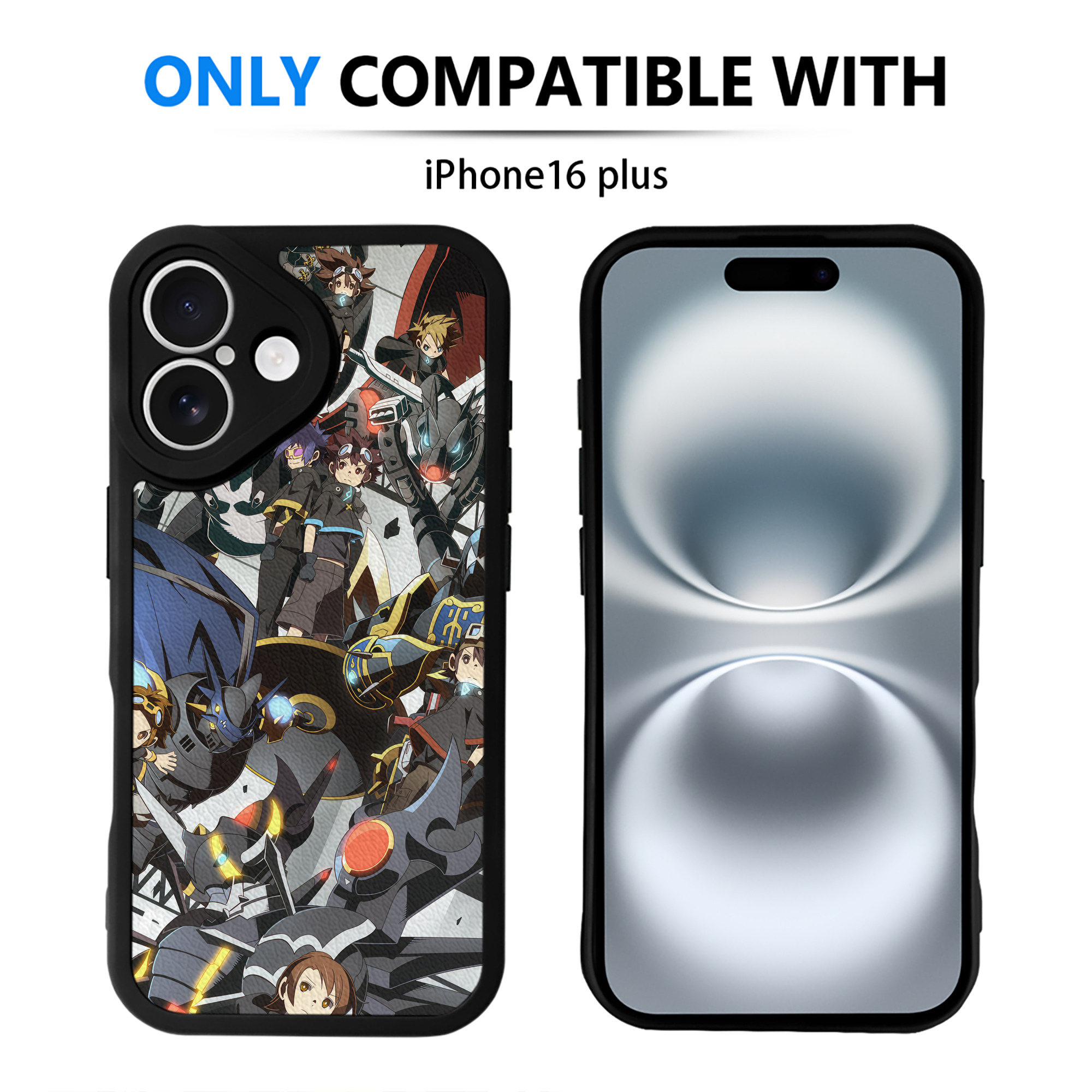（画像用） Digimon デジタルモンスター/デジモン 【iPhone 16シリーズ対応】シリコンスマホケース（レザー調） 材質：シリコン